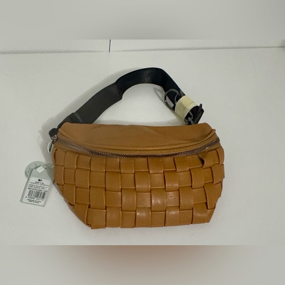 Kahlo & Co Tan Woven Fanny Pack Belt Bag NWT